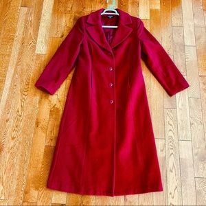 Chadwick’s wool full length coat in deep red